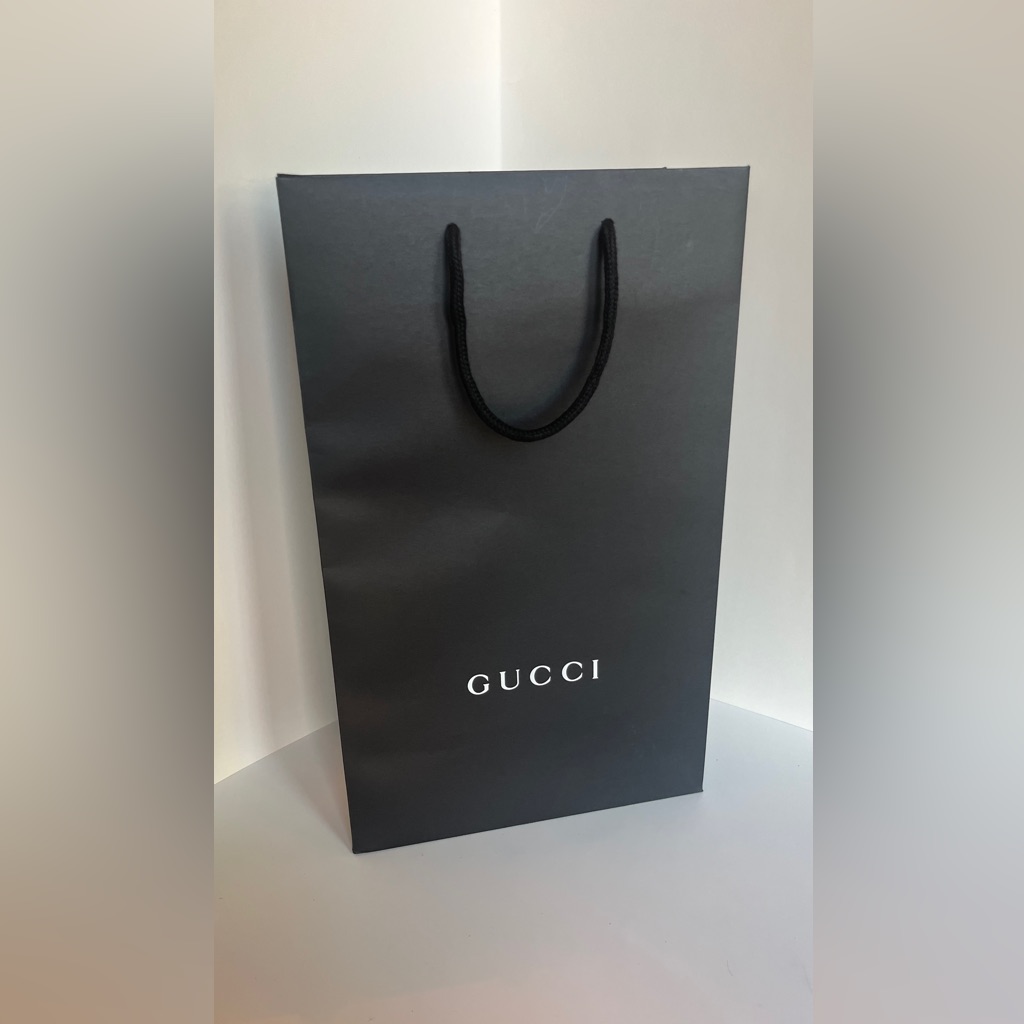 Gucci Charcoal Paper Gift Bag 11 Inches High Shopping Bag Only